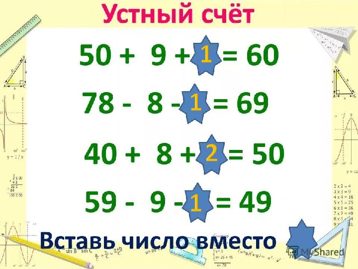 Презентация примеры для 2 класса по математике