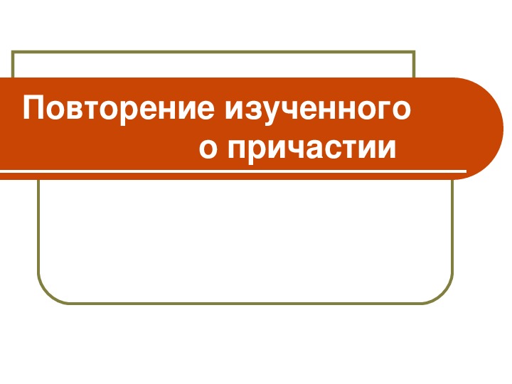 Презентация по русскому языку на тему "Повторение изученного по причастию"