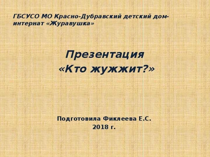 Презентация  «Кто жужжит?».