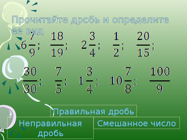 Правильные и неправильные дроби картинки