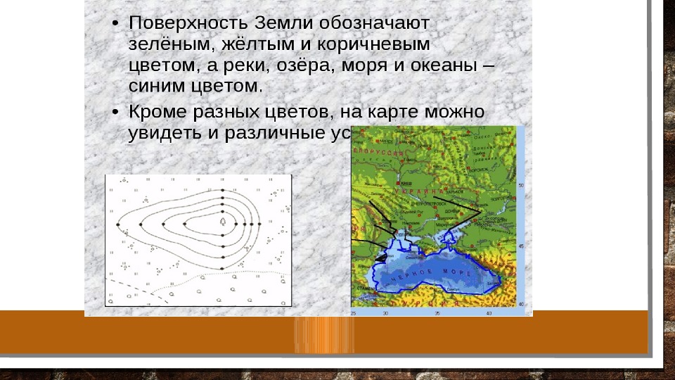 Условное изображение поверхности земли на плоскости