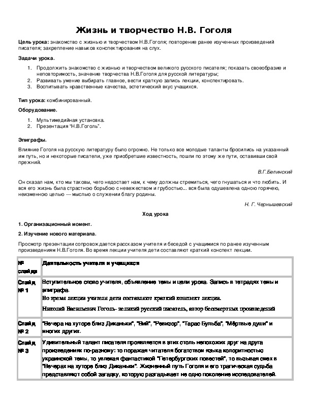 Обложка для материала Жизнь и творчество Н.В. Гоголя