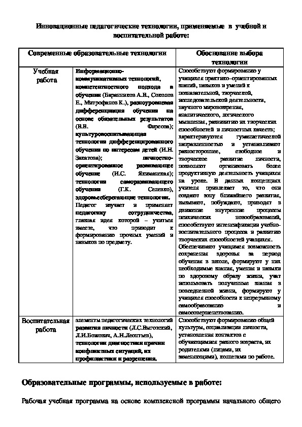 Обложка для материала Инновационные педагогические технологии, применяемые  в  учебной и воспитательной работе