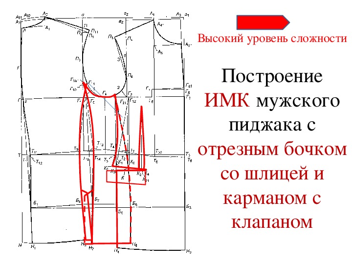 Построение мужского пиджака. Моделирование пиджака с отрезным бочком. Построение мужского пиджака с отрезным бочком. Жакет с отрезным бочком.