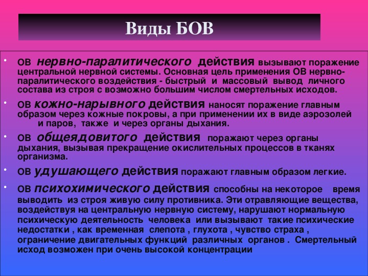 Презентация основные виды оружия и их поражающие факторы обж 10 класс презентация