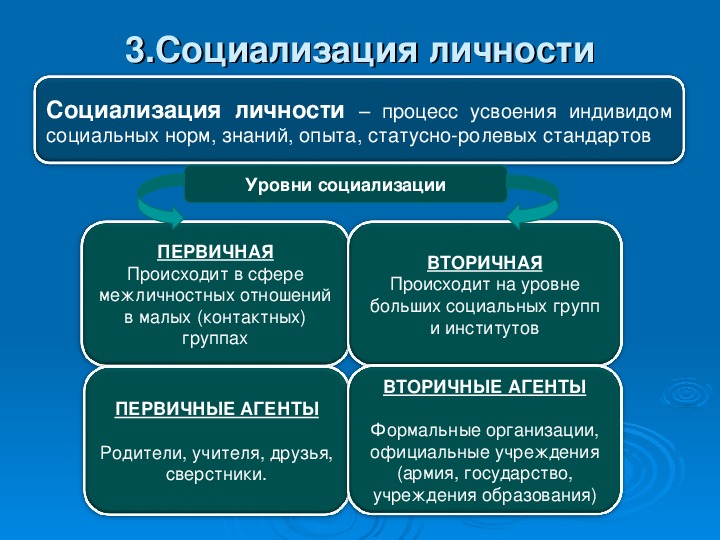 Составь схему агенты социализации указав какие социализации относятся к первичным какие к вторичным