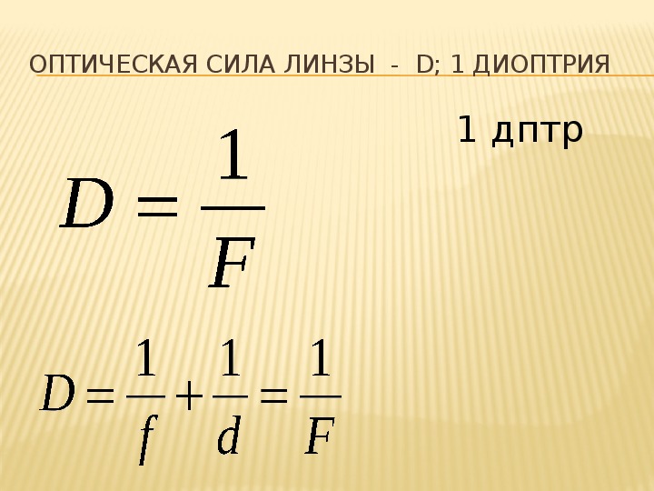 Чему равна оптическая сила линзы