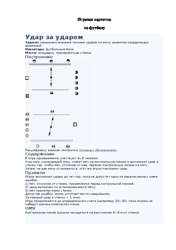 Игровая карточка "Удар за ударом"