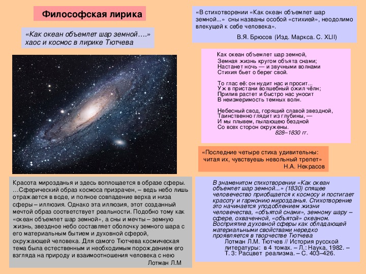 Тютчевские размышления о космосе и хаосе проект