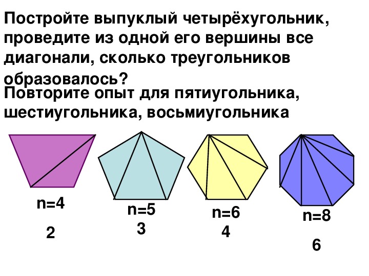 Существует треугольник диагонали