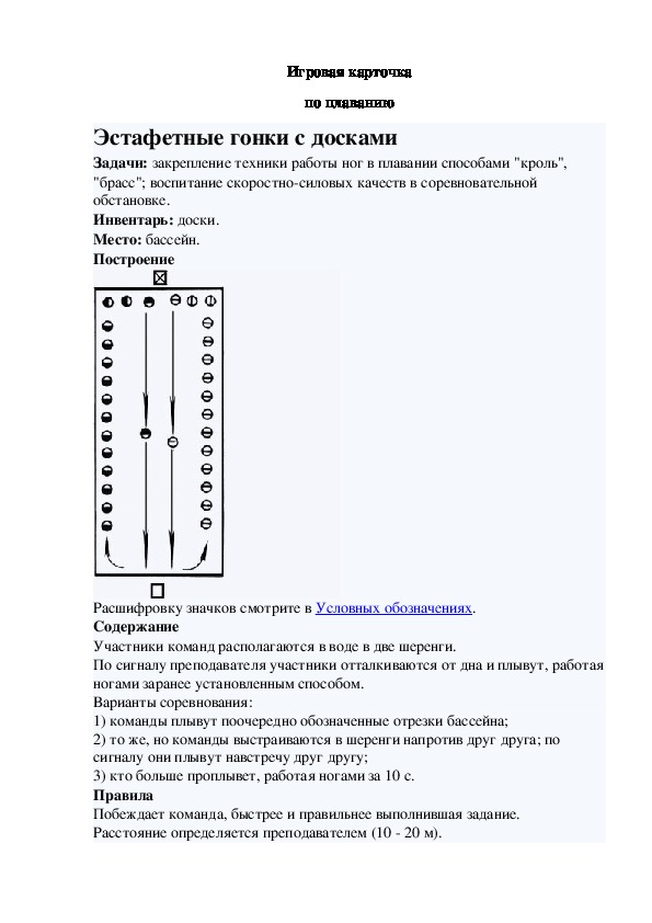 Игровая карточка "Эстафетные гонки с досками"