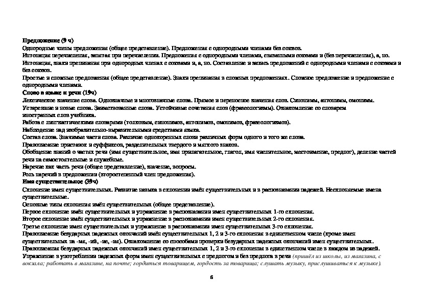 Рабочая программа по русскому языку (4 класс)
