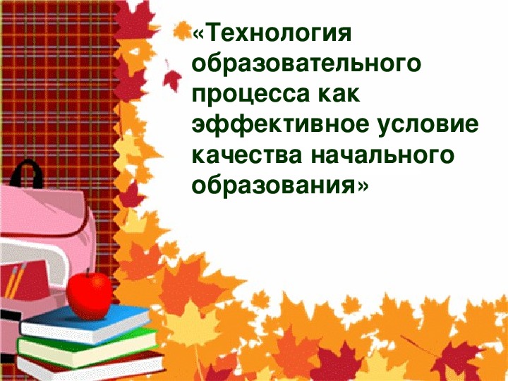 Презентация "Технология образовательного процесса,как эффективное условие качества начального образования"