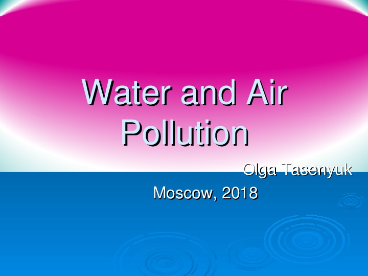 Water and Air Pollution