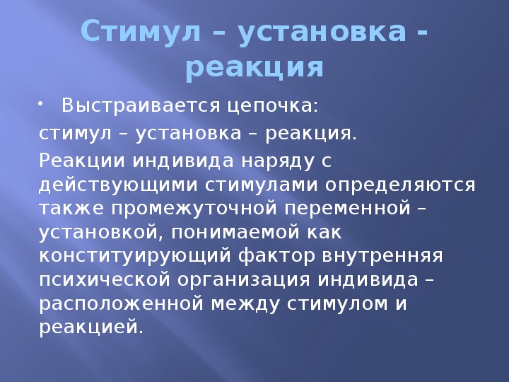 Понятие установки