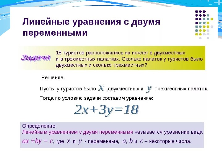 Уравнения с двумя переменными 7 класс презентация