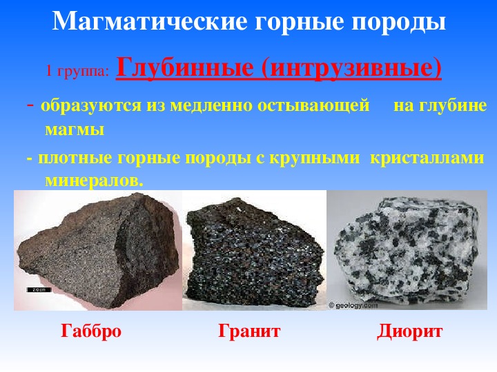 Магматические горные породы – примеры, что относится, …