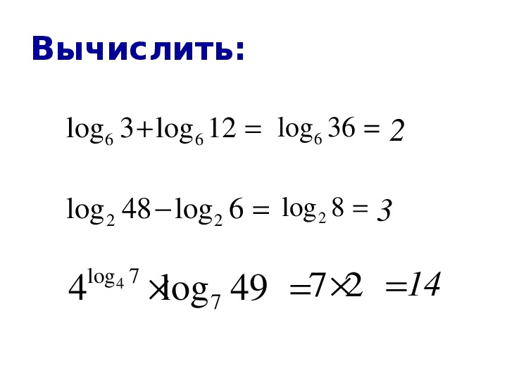 Логарифмические уравнения