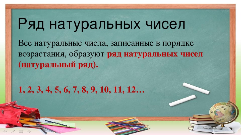 Натуральный ряд 1 класс презентация