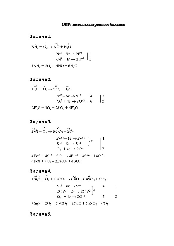 ОВР: метод электронного баланса