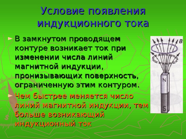 Появление способ. Условия возникновения индукционного тока. Условия возникновения магнитной индукции. Возникновение индукционного тока в замкнутом контуре.