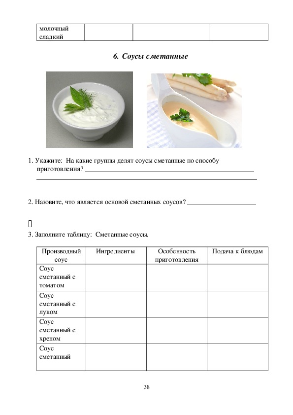 Технологическая карта соусов. Технологическая карта сметанного соуса для школы.