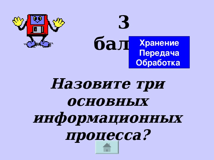 Назовите три. Назовите 3. Обычно информация предназначенная для передачи называется.