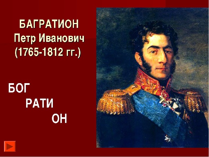 Багратион самое главное. Багратион герой 1812.