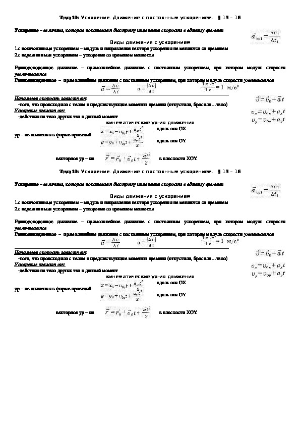 Опорный конспект образец