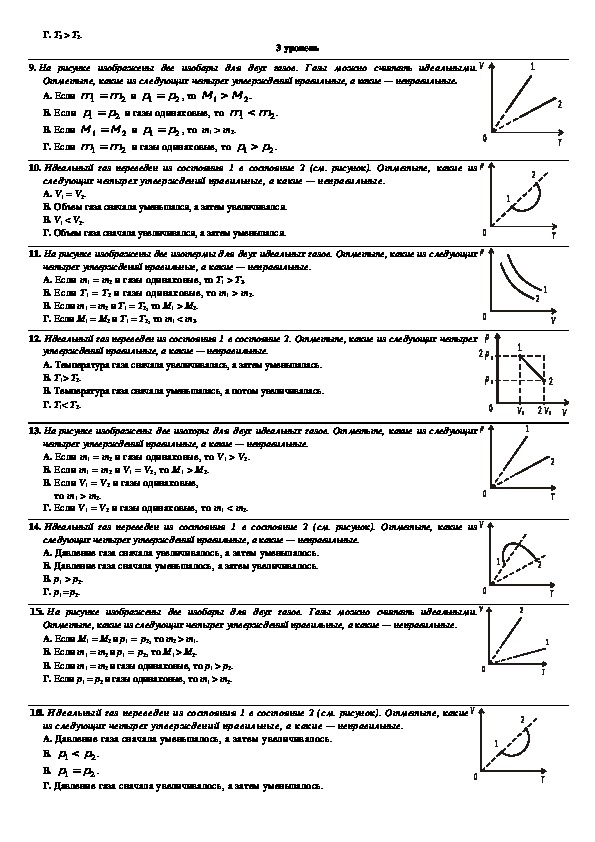 Тесты по физике 10 класс