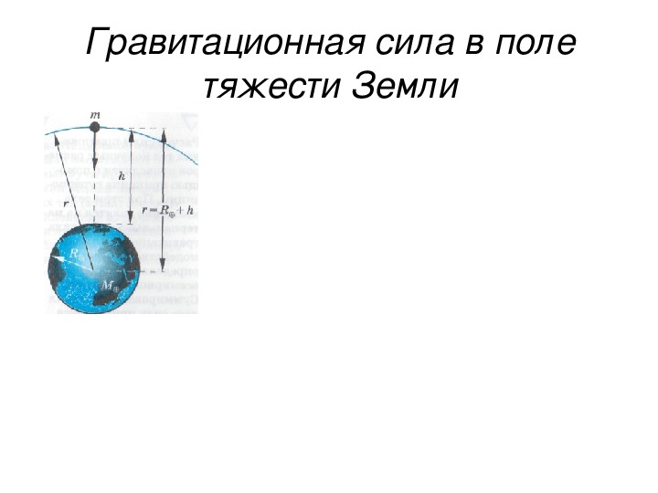 Поле тяготения вблизи поверхности земли