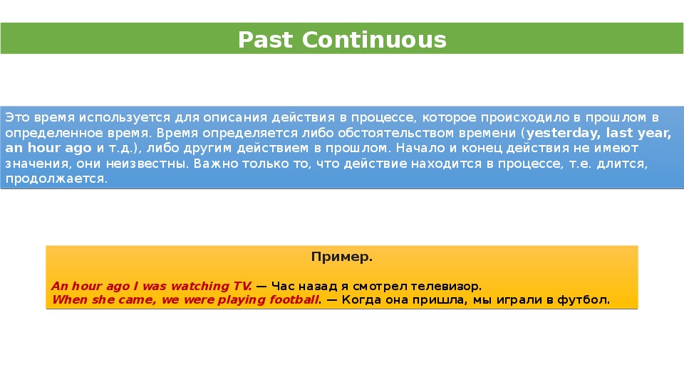 Презентация по английскому языку "Past Continuous " (8-11) класс
