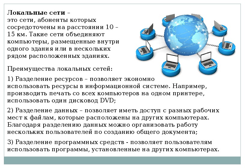 Локальная сеть. Организация работы пользователей в локальной сети.