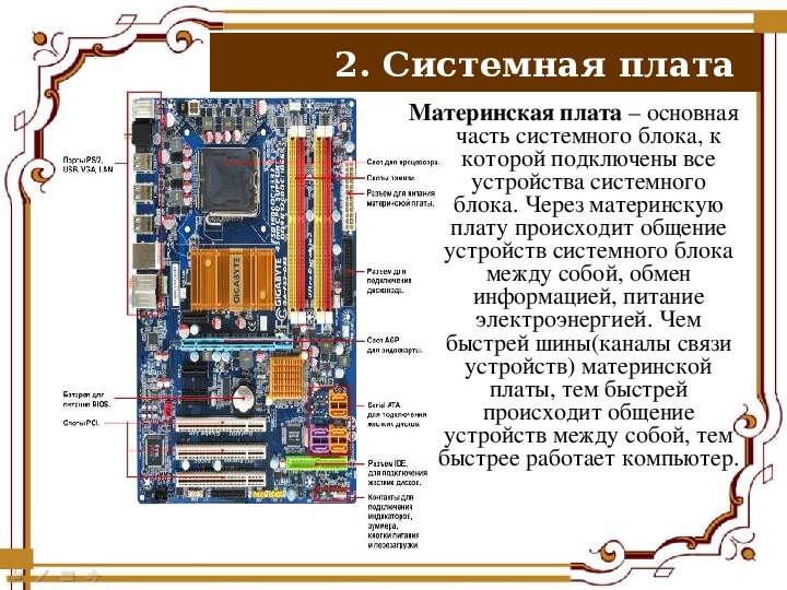 Системная плата схема подключения и местонахождения в системном блоке