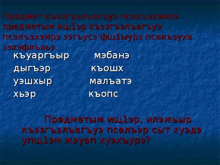 Си бзэ си адыгэбзэ презентация