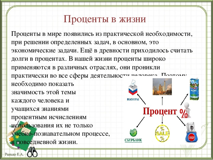 В мире процентов проект 5 класс по математике