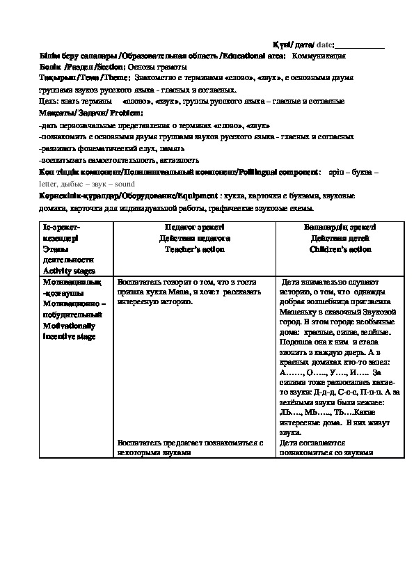 Обложка для материала "Знакомство  с терминами слово, звук"