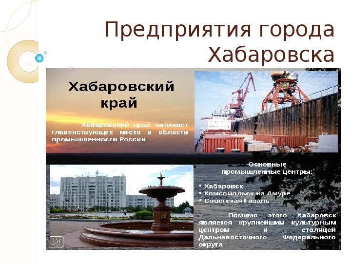 Презентация "Предприятия города Хабаровска" (7 класс, обществознание)