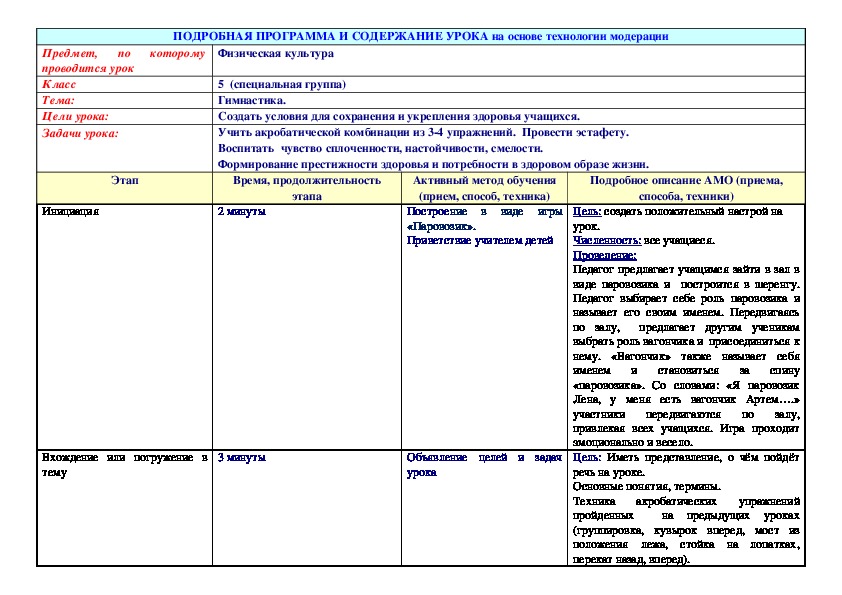 Подробная программа