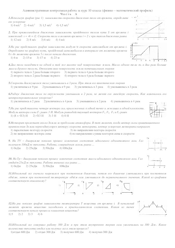 Обложка для материала Контрольная работа за курс 10 класса
