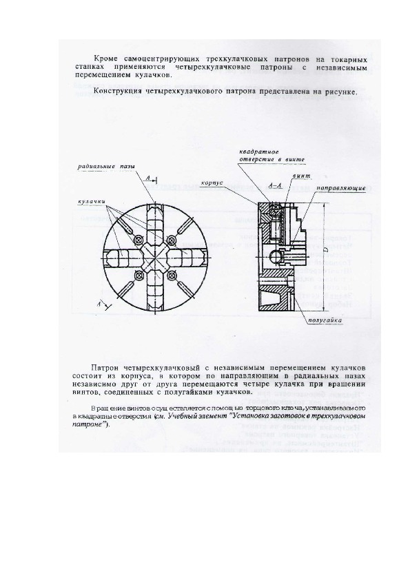 Устройство трехкулачкового патрона