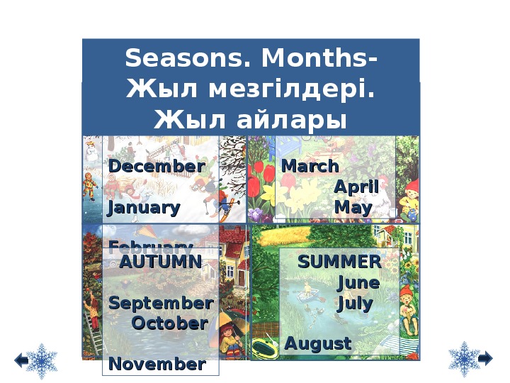 Month русском языке. Seasons 5 класс. Seasons by month. Seasons and months вариант 1.