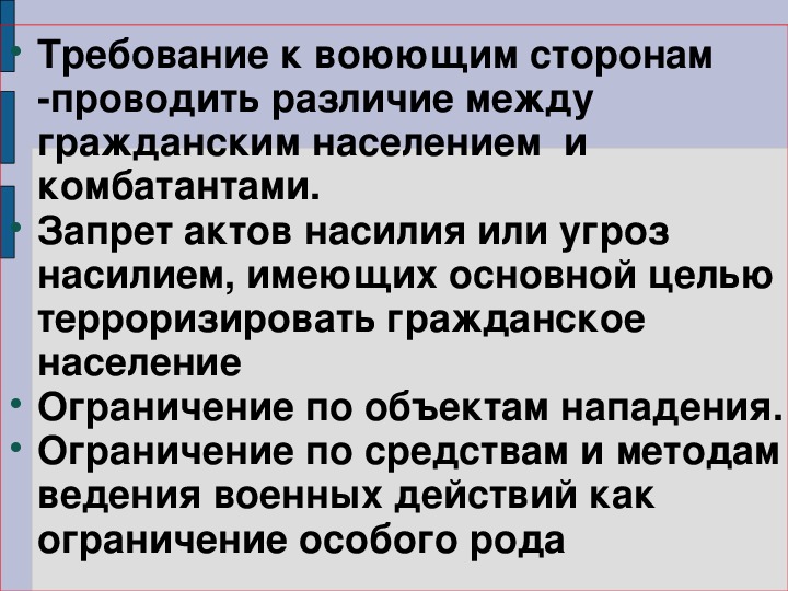 Военные аспекты международного права презентация