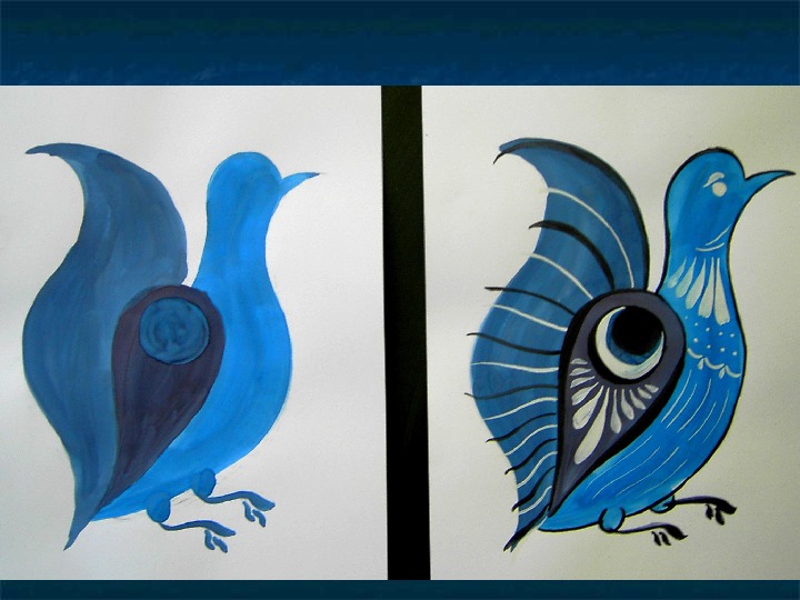 Рисунок птицы 5 класс. Городецкая птица 1 класс. Декоративное рисование птица. Рисование Городецкие птицы. Декоративное рисование птица для детей.