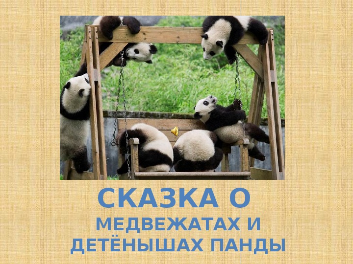 Презентация для уроков коррекции "Сказка о медвежатах и детенышах панды"