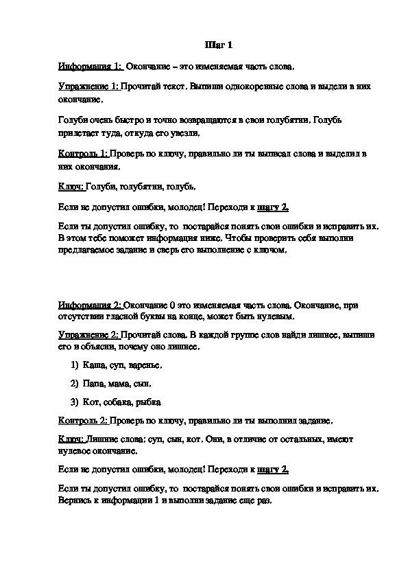 Программированное обучение.  Русский язык 3 класс