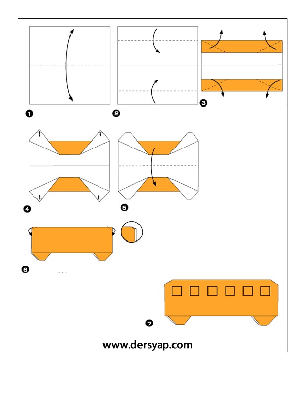 Схема оригами транспорта для детей