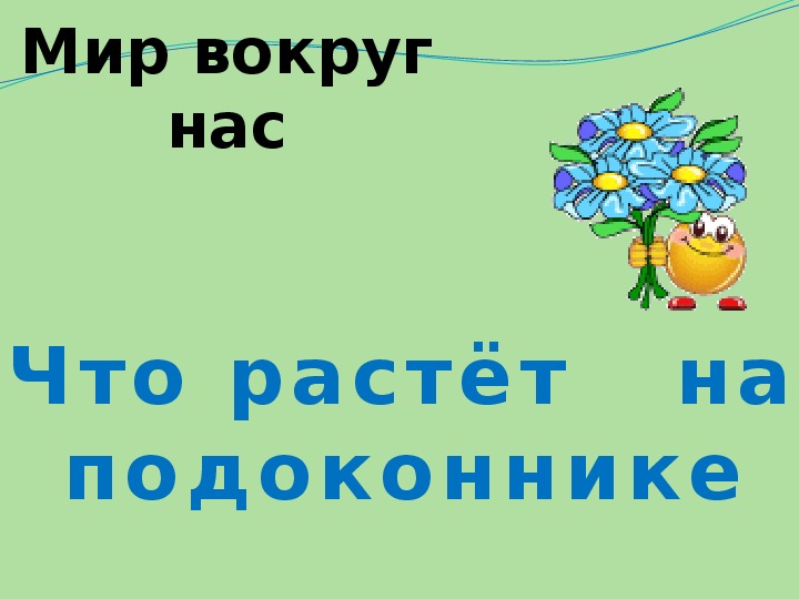 Презентация по окружающему миру. Тема: Что растёт   на подоконнике в 1 классе.