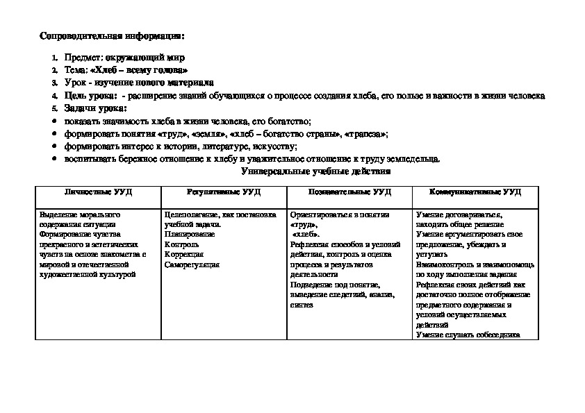 2.	Тема: «Хлеб – всему голова»