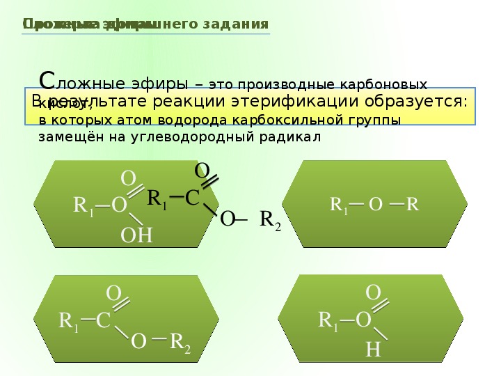 План урока сложные эфиры и жиры